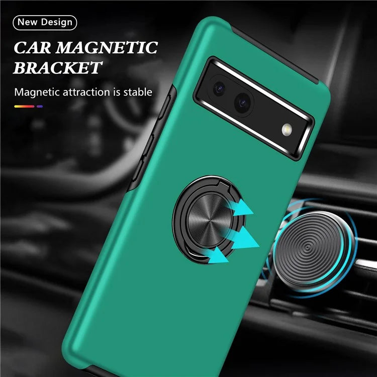 For Google Pixel 8a Shockproof Case PC+TPU Phone Cover with Kickstandish Green