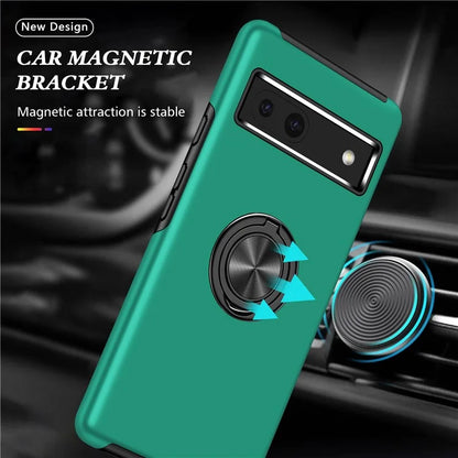 For Google Pixel 8a Shockproof Case PC+TPU Phone Cover with Kickstandish Green