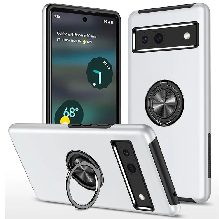 For Google Pixel 8a Shockproof Case PC+TPU Phone Cover with Kickstand
