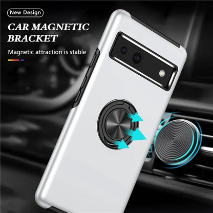 For Google Pixel 8a Shockproof Case PC+TPU Phone Cover with Kickstand