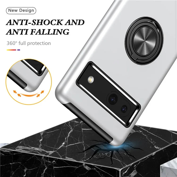 For Google Pixel 8a Shockproof Case PC+TPU Phone Cover with Kickstand