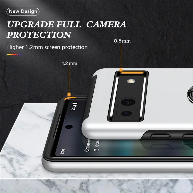 For Google Pixel 8a Shockproof Case PC+TPU Phone Cover with Kickstand
