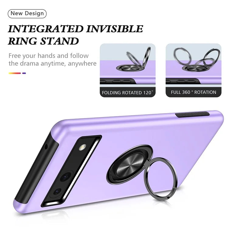 For Google Pixel 8a Shockproof Case PC+TPU Phone Cover with Kickstand