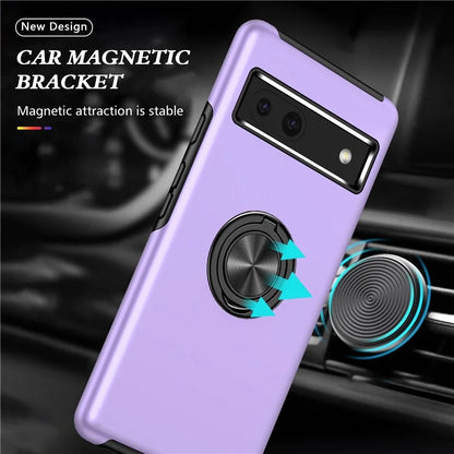 For Google Pixel 8a Shockproof Case PC+TPU Phone Cover with Kickstand
