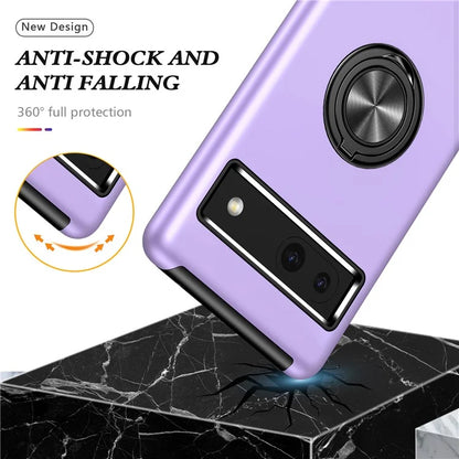For Google Pixel 8a Shockproof Case PC+TPU Phone Cover with Kickstand