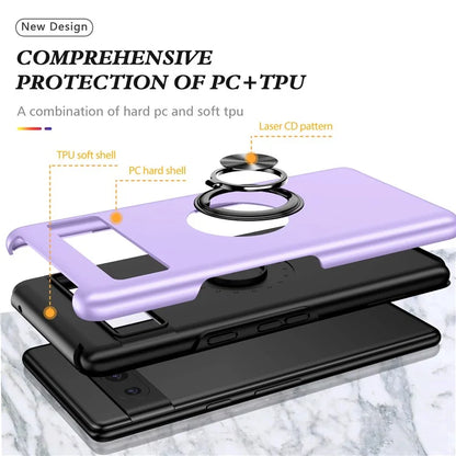 For Google Pixel 8a Shockproof Case PC+TPU Phone Cover with Kickstand