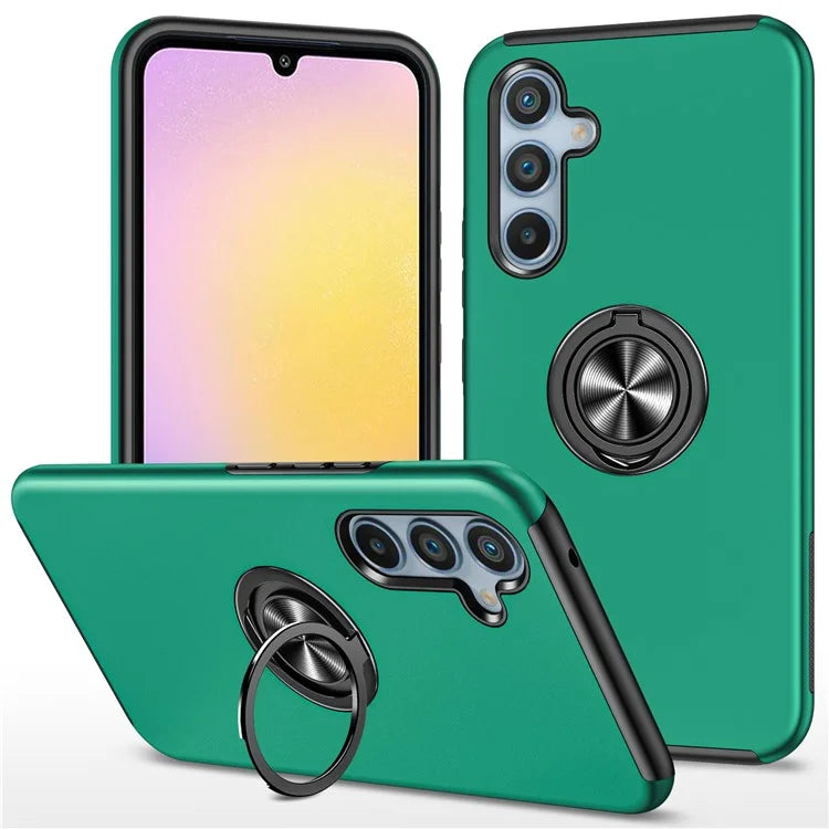 For Samsung Galaxy A25 5G (Global) (161.0 x 76.5 x 8.3mm) Case PC+TPU Kickstand Phone Caseish Green