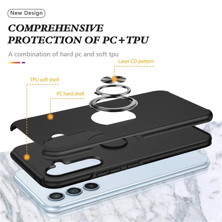 For Samsung Galaxy A24 4G (162.1 x 77.6 x 8.3mm) Slim Case PC+TPU Phone Cover with Kickstand