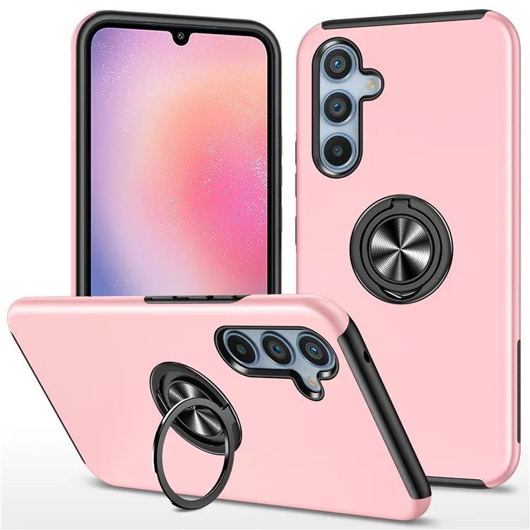 For Samsung Galaxy A24 4G (162.1 x 77.6 x 8.3mm) Slim Case PC+TPU Phone Cover with Kickstand