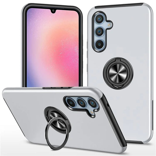 For Samsung Galaxy A24 4G (162.1 x 77.6 x 8.3mm) Slim Case PC+TPU Phone Cover with Kickstand