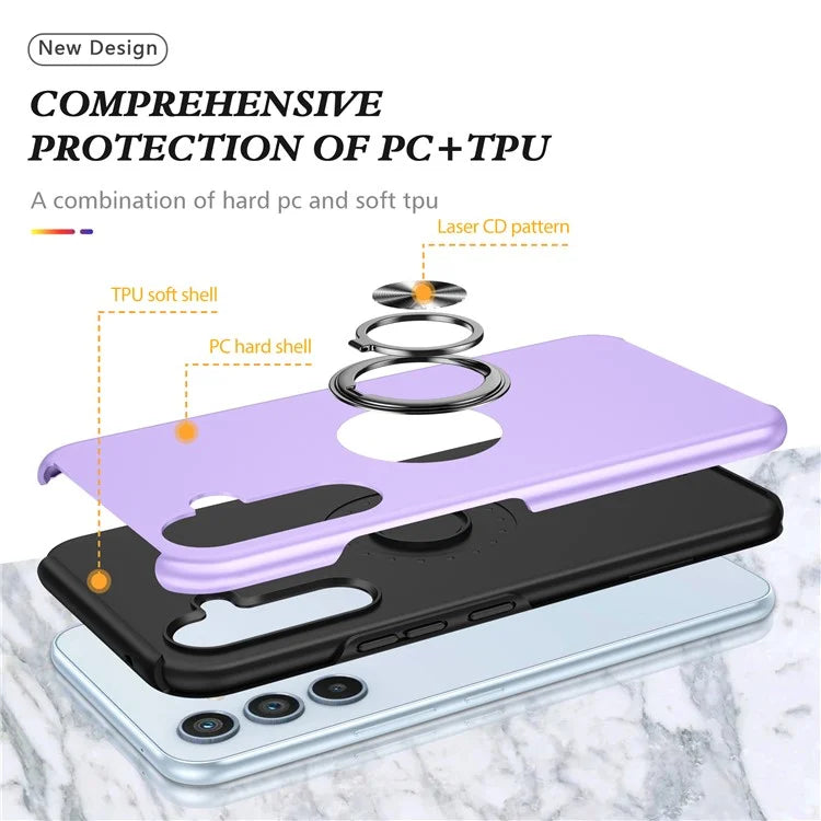 For Samsung Galaxy A24 4G (162.1 x 77.6 x 8.3mm) Slim Case PC+TPU Phone Cover with Kickstand