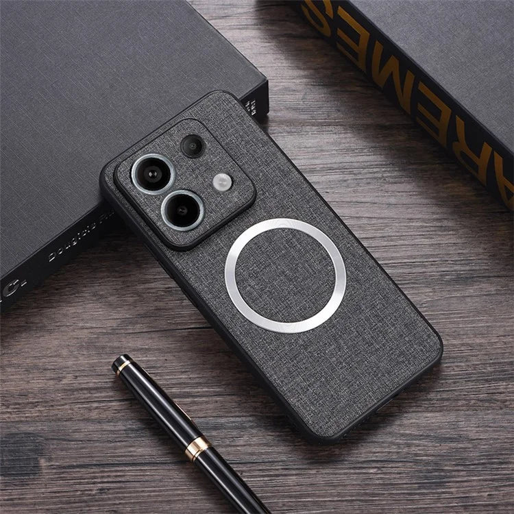 For Xiaomi Redmi Note 13 Pro 5G / Poco X6 5G Cell Phone Case Cloth Texture Cover Compatible with MagSafe