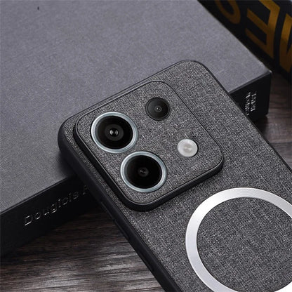 For Xiaomi Redmi Note 13 Pro 5G / Poco X6 5G Cell Phone Case Cloth Texture Cover Compatible with MagSafe