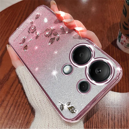 KADEM For Xiaomi Redmi Note 13 Pro 5G / Poco X6 5G Cell Phone Cases Flower Design TPU Cover