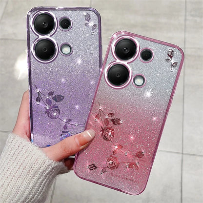 KADEM For Xiaomi Redmi Note 13 Pro 5G / Poco X6 5G Cell Phone Cases Flower Design TPU Cover