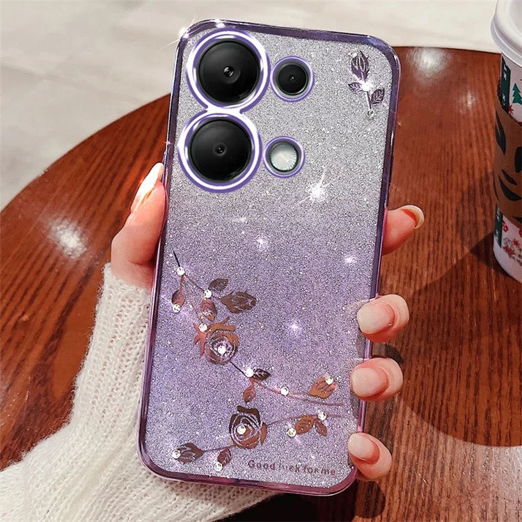 KADEM For Xiaomi Redmi Note 13 Pro 5G / Poco X6 5G Cell Phone Cases Flower Design TPU Cover