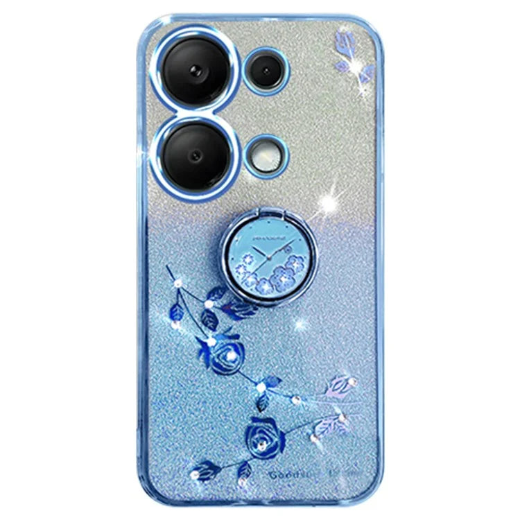 KADEM For Xiaomi Redmi Note 13 5G Cell Phone Case Glitter TPU Cover with Ring Kickstand