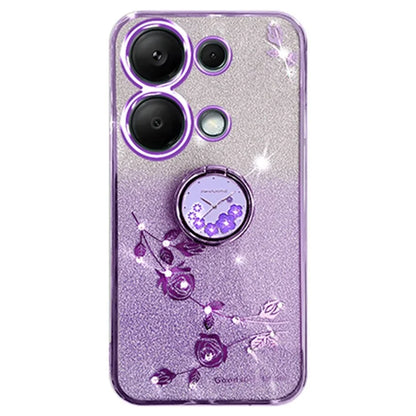 KADEM For Xiaomi Redmi Note 13 5G Cell Phone Case Glitter TPU Cover with Ring Kickstand