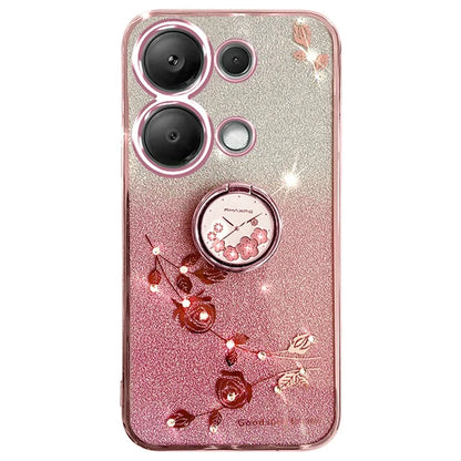 KADEM For Xiaomi Redmi Note 13 4G Cell Phone Case Glitter Gradient Ring Kickstand TPU Cover