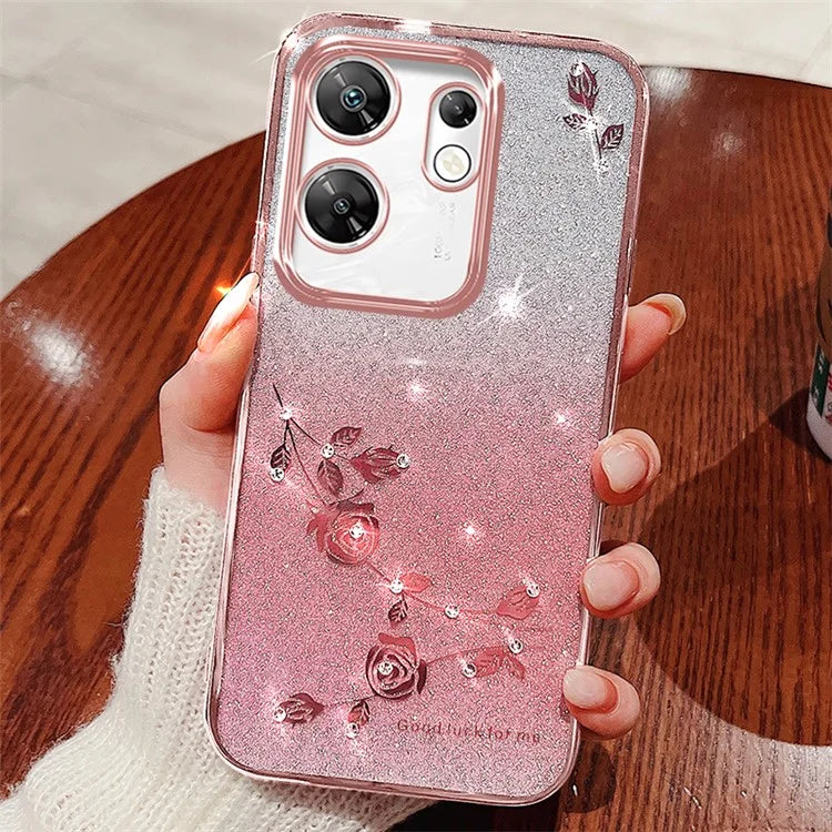 KADEM For Transsion Infinix Zero 30 4G Case Rhinestone Decor Glitter Cell Phone TPU Cover
