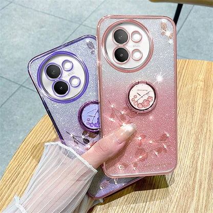KADEM For vivo S18e 5G TPU Case Rhinestone Flower Kickstand Phone Cover