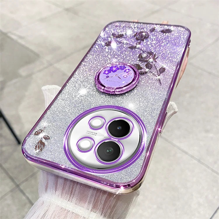 KADEM For vivo S18e 5G TPU Case Rhinestone Flower Kickstand Phone Cover