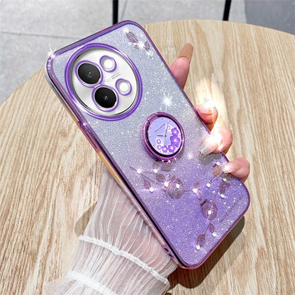 KADEM For vivo S18e 5G TPU Case Rhinestone Flower Kickstand Phone Cover