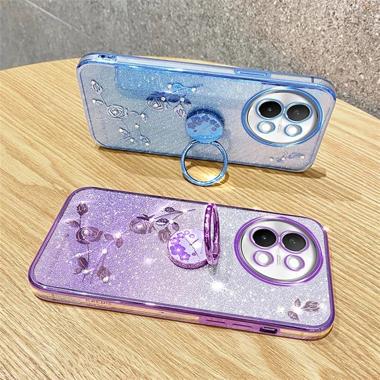 KADEM For vivo S18e 5G TPU Case Rhinestone Flower Kickstand Phone Cover