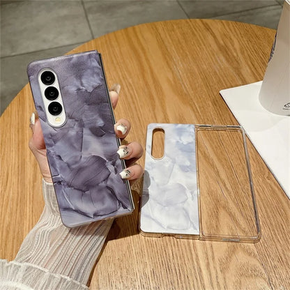 For Samsung Galaxy Z Fold4 5G Case Rococo Art Style PC Drop-proof Phone Back Shell