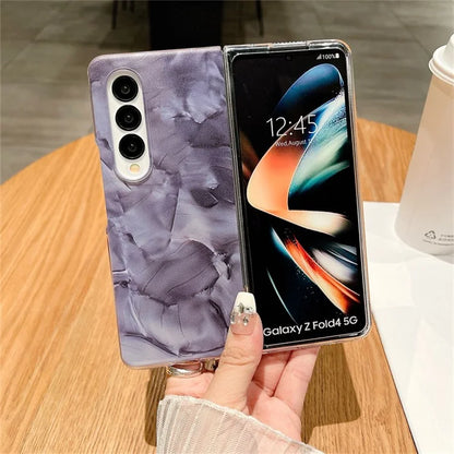 For Samsung Galaxy Z Fold4 5G Case Rococo Art Style PC Drop-proof Phone Back Shell