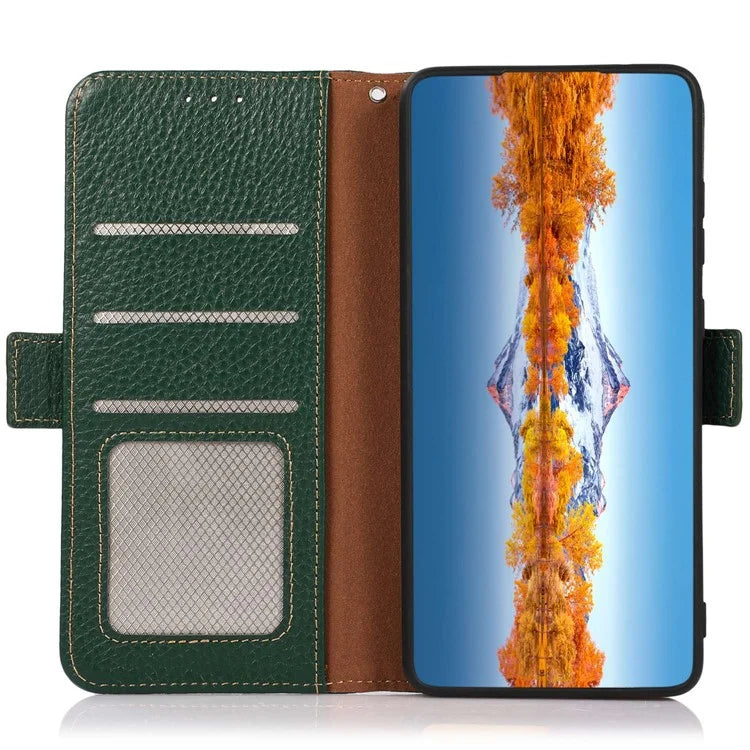 KHAZNEH For Realme C67 4G Case Litchi Texture RFID Blocking Shockproof Phone Cover