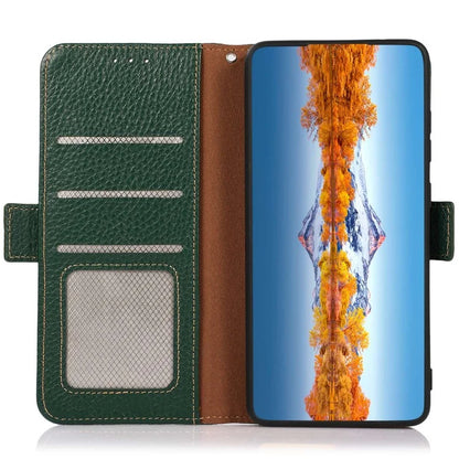 KHAZNEH For Realme C67 4G Case Litchi Texture RFID Blocking Shockproof Phone Cover