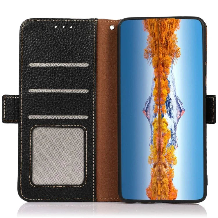 KHAZNEH For Realme C67 4G Case Litchi Texture RFID Blocking Shockproof Phone Cover