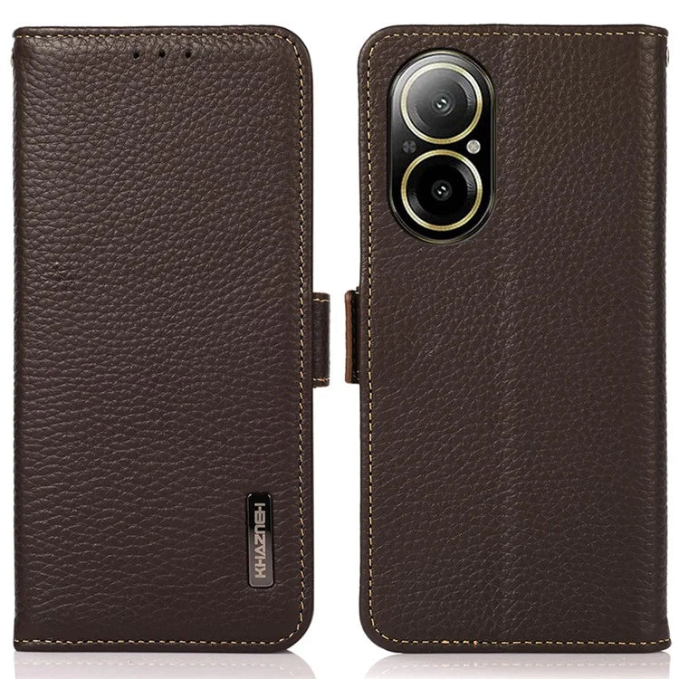 KHAZNEH For Realme C67 4G Case Litchi Texture RFID Blocking Shockproof Phone Cover