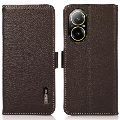 KHAZNEH For Realme C67 4G Case Litchi Texture RFID Blocking Shockproof Phone Cover