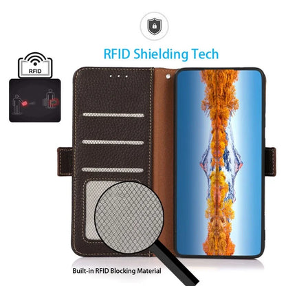 KHAZNEH For Realme C67 4G Case Litchi Texture RFID Blocking Shockproof Phone Cover