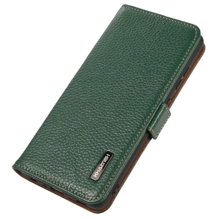 KHAZNEH For Xiaomi Redmi Note 13 4G Wallet Case Genuine Cow Leather+TPU Phone Cover