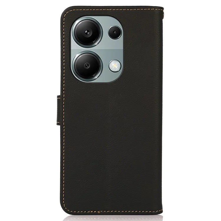 KHAZNEH For Xiaomi Redmi Note 13 Pro 4G / Poco M6 Pro 4G Case Genuine Cow Leather+TPU Stand Phone Cover