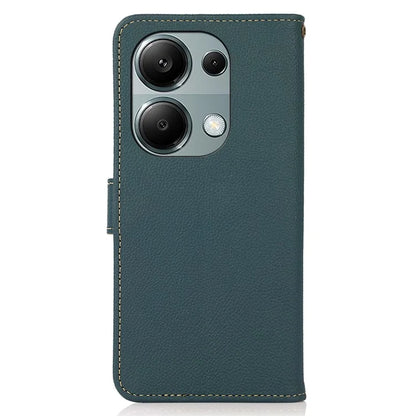 KHAZNEH For Xiaomi Redmi Note 13 Pro 4G / Poco M6 Pro 4G Case Genuine Cow Leather+TPU Stand Phone Cover