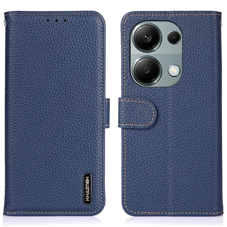 KHAZNEH For Xiaomi Redmi Note 13 Pro 4G / Poco M6 Pro 4G Case Wallet Genuine Cow Leather Phone Cover