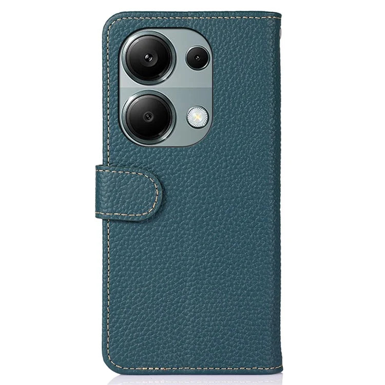 KHAZNEH For Xiaomi Redmi Note 13 Pro 4G / Poco M6 Pro 4G Case Wallet Genuine Cow Leather Phone Cover