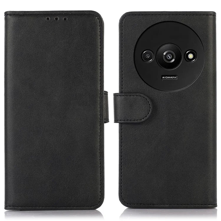 For Xiaomi Redmi A3 Case PU Leather Cowhide Texture Stand Card Slots Phone Cover