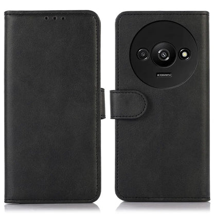 For Xiaomi Redmi A3 Case PU Leather Cowhide Texture Stand Card Slots Phone Cover