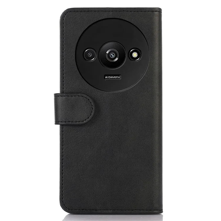 For Xiaomi Redmi A3 Case PU Leather Cowhide Texture Stand Card Slots Phone Cover