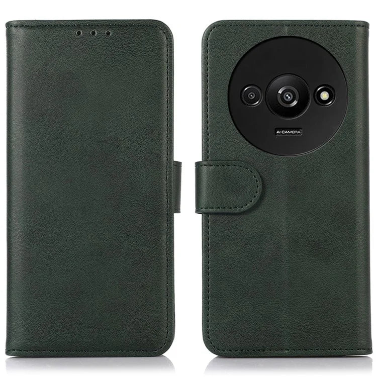 For Xiaomi Redmi A3 Case PU Leather Cowhide Texture Stand Card Slots Phone Cover