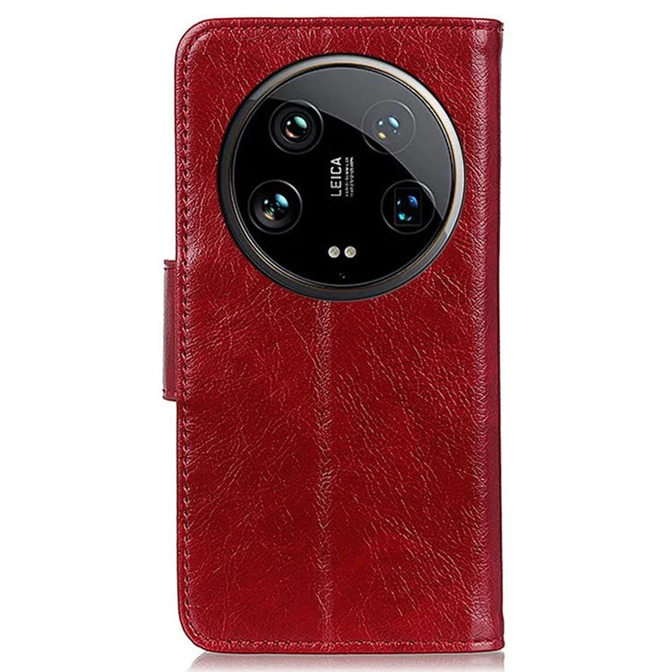For Xiaomi 14 Ultra Case Card Slot Stand Split Leather Nappa Texture Phone Cover