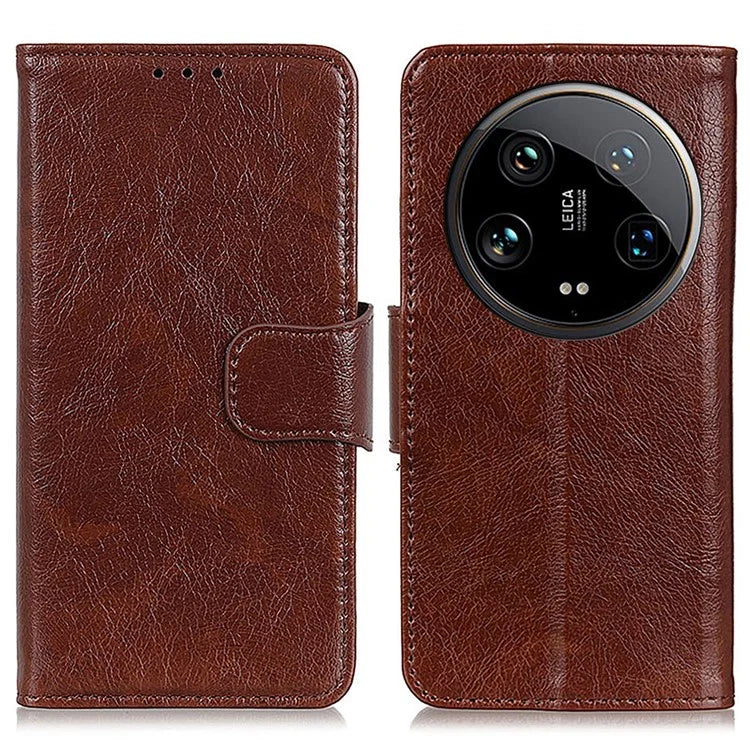 For Xiaomi 14 Ultra Case Card Slot Stand Split Leather Nappa Texture Phone Cover