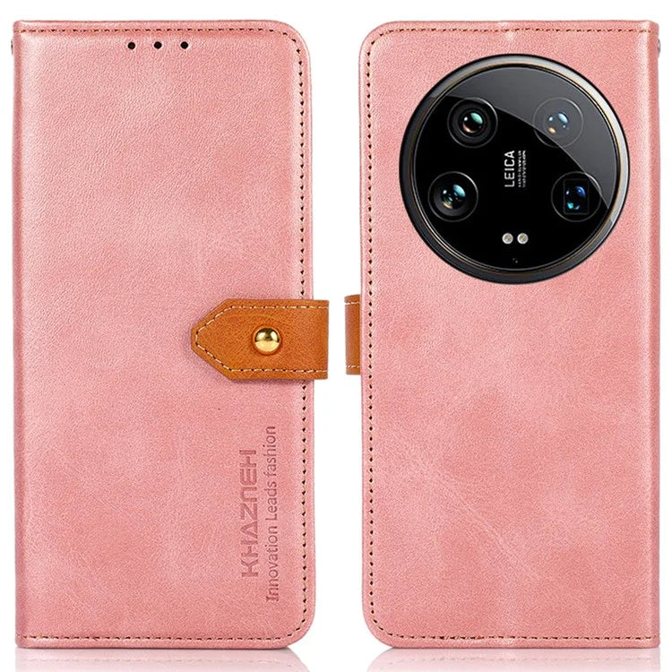 KHAZNEH For Xiaomi 14 Ultra Case Magnetic Flip PU Leather Protective Phone Cover