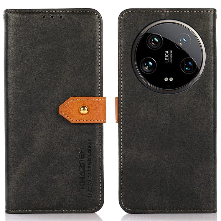 KHAZNEH For Xiaomi 14 Ultra Case Magnetic Flip PU Leather Protective Phone Cover