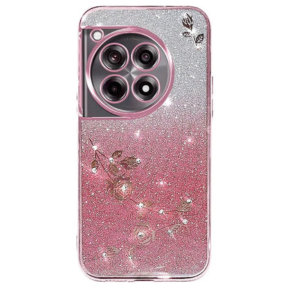 KADEM For OnePlus Ace 3 5G / 12R 5G Flower Design Glitter Phone Case Shockproof TPU Cover